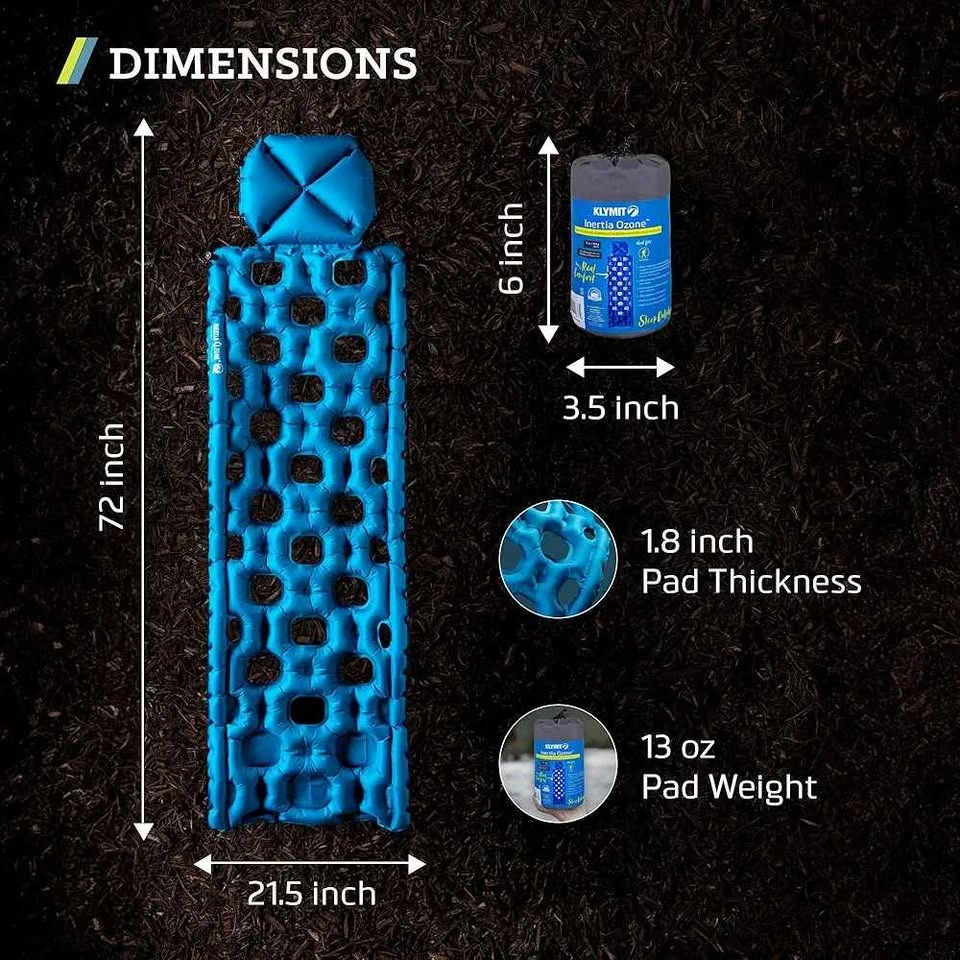 KLYMIT Inertia Ozone Sleeping Pad. Backpacking lightweight. - photo 3