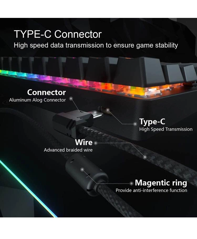 New Dierya Mechanical Gaming Keyboard 60% RGB Bluetooth - photo 4