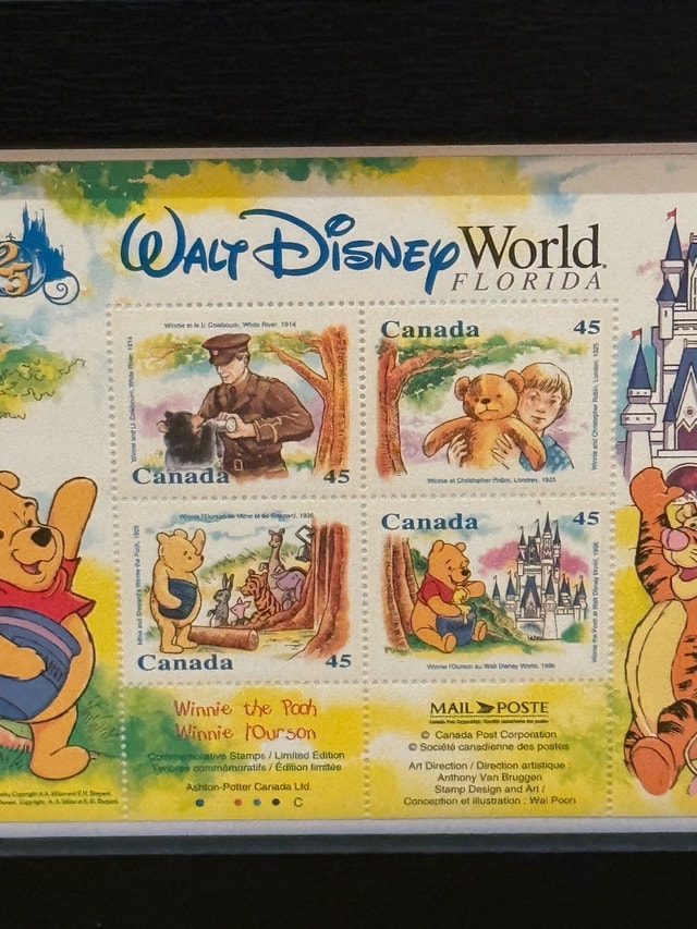 Framed Disney Winnie the Pooh Stamps & Wall Decor Poster - photo 5