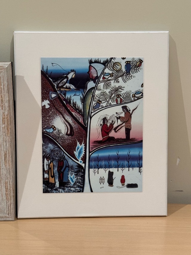 Framed Blue Agate Slice & Indigenous Art The Healing Tree Print - photo 2