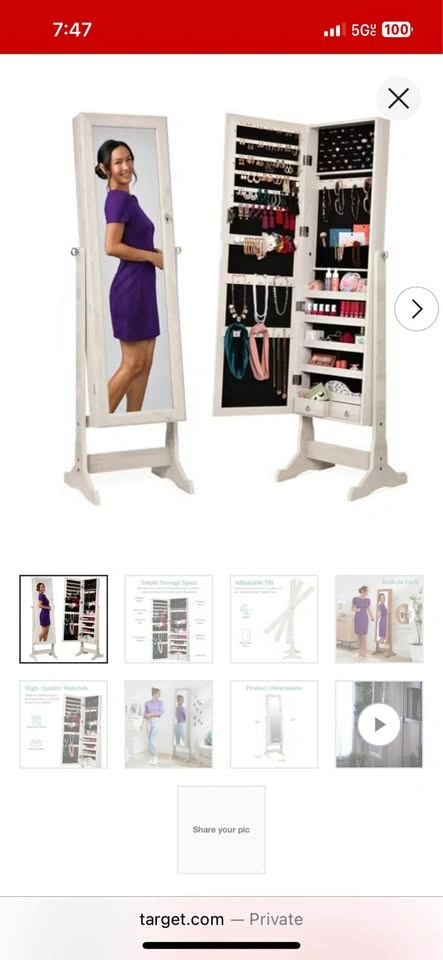 Mirror / Jewelry Armoire Cabinet