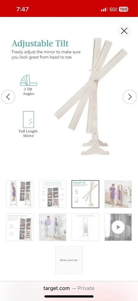 Mirror / Jewelry Armoire Cabinet - photo 3