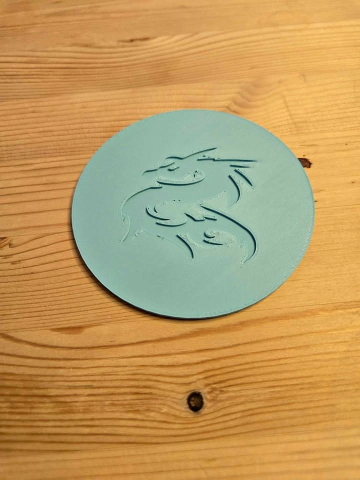 3D Printed Dragon Coaster – Teal – Drink Coaster – PLA