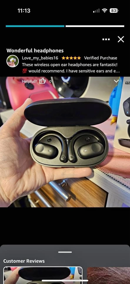 Open Ear Bluetooth 5.3 Sports Headphones with Smart Display