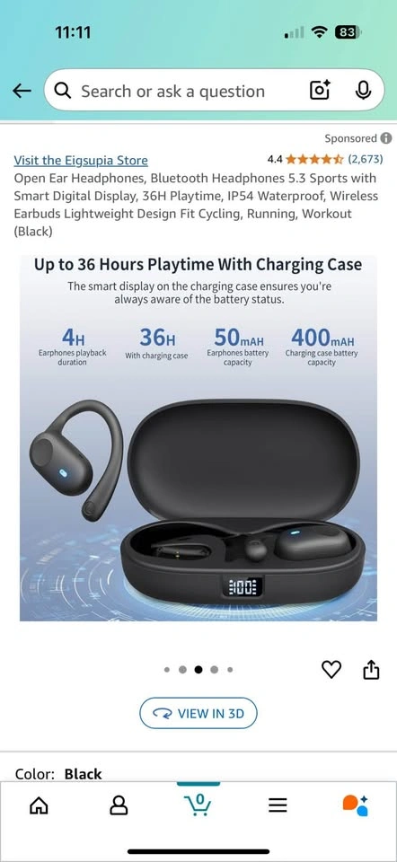 Open Ear Bluetooth 5.3 Sports Headphones with Smart Display - photo 4
