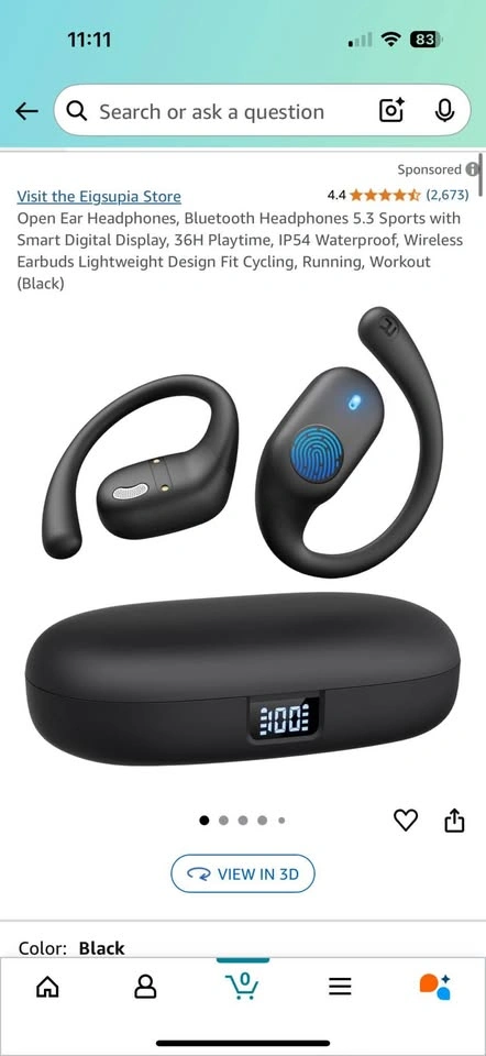 Open Ear Bluetooth 5.3 Sports Headphones with Smart Display - photo 5