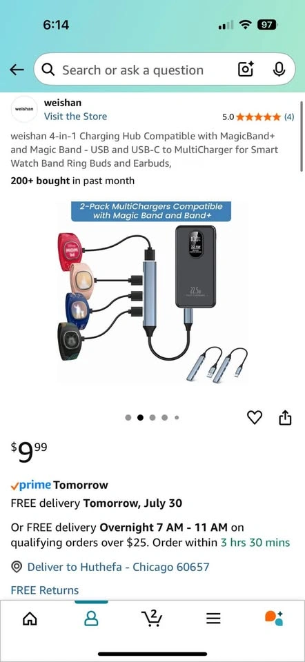 4-in-1 Charging Hub for MagicBand+ and Smart Devices - photo 2