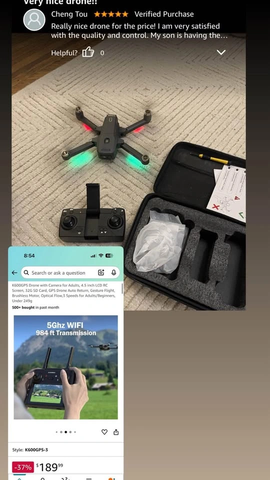 Drone with Camera, 4.5 inch LCD Screen, GPS, Under 249g - photo 5