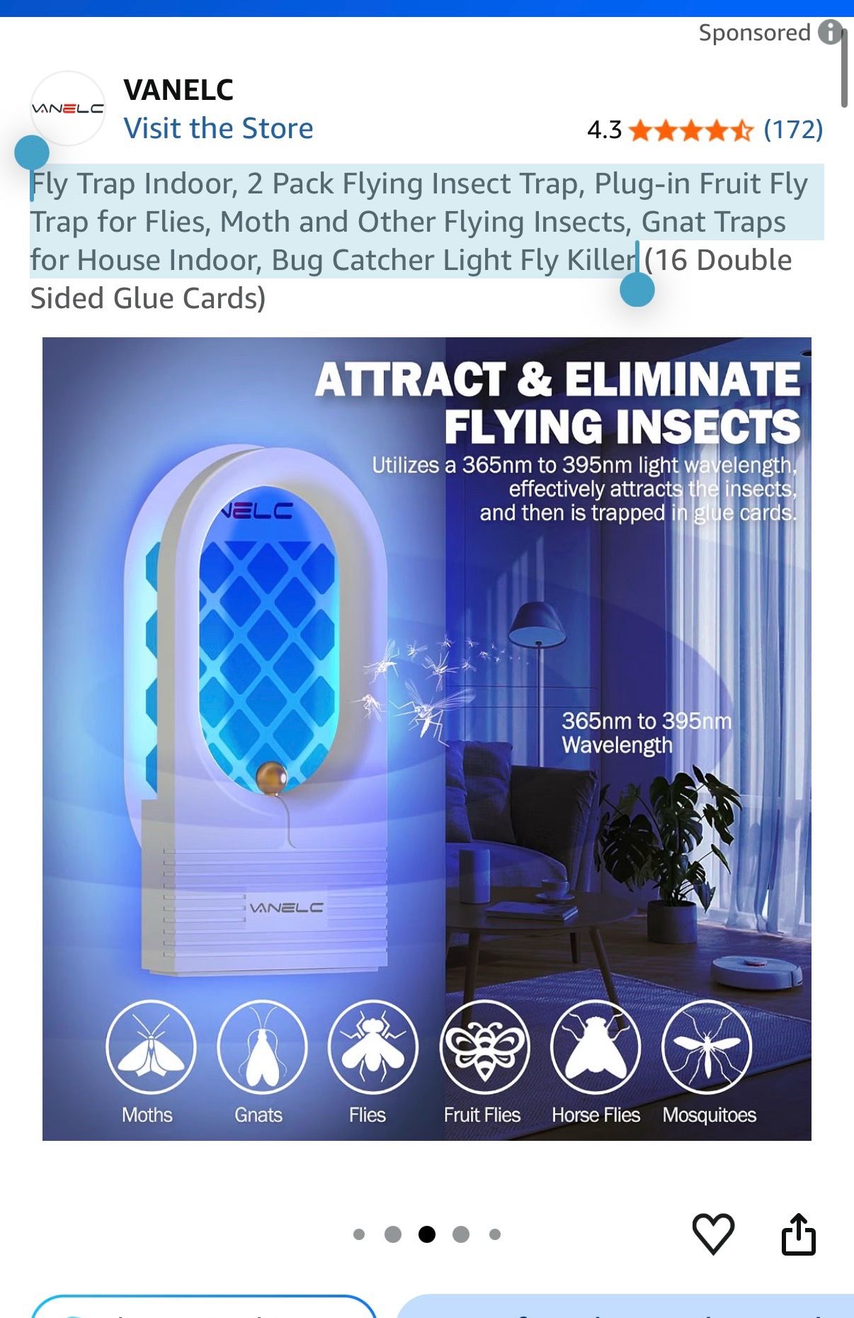 2PCS Fruit Fly Traps for Indoors - UV Light Plug-in - photo 2