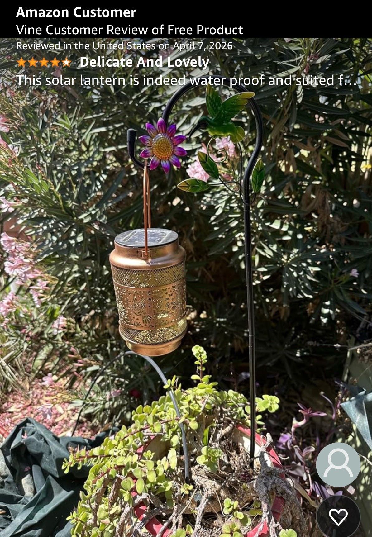 Sunflower Solar Lanterns Outdoor Waterproof with Shepherd Hook - photo 2
