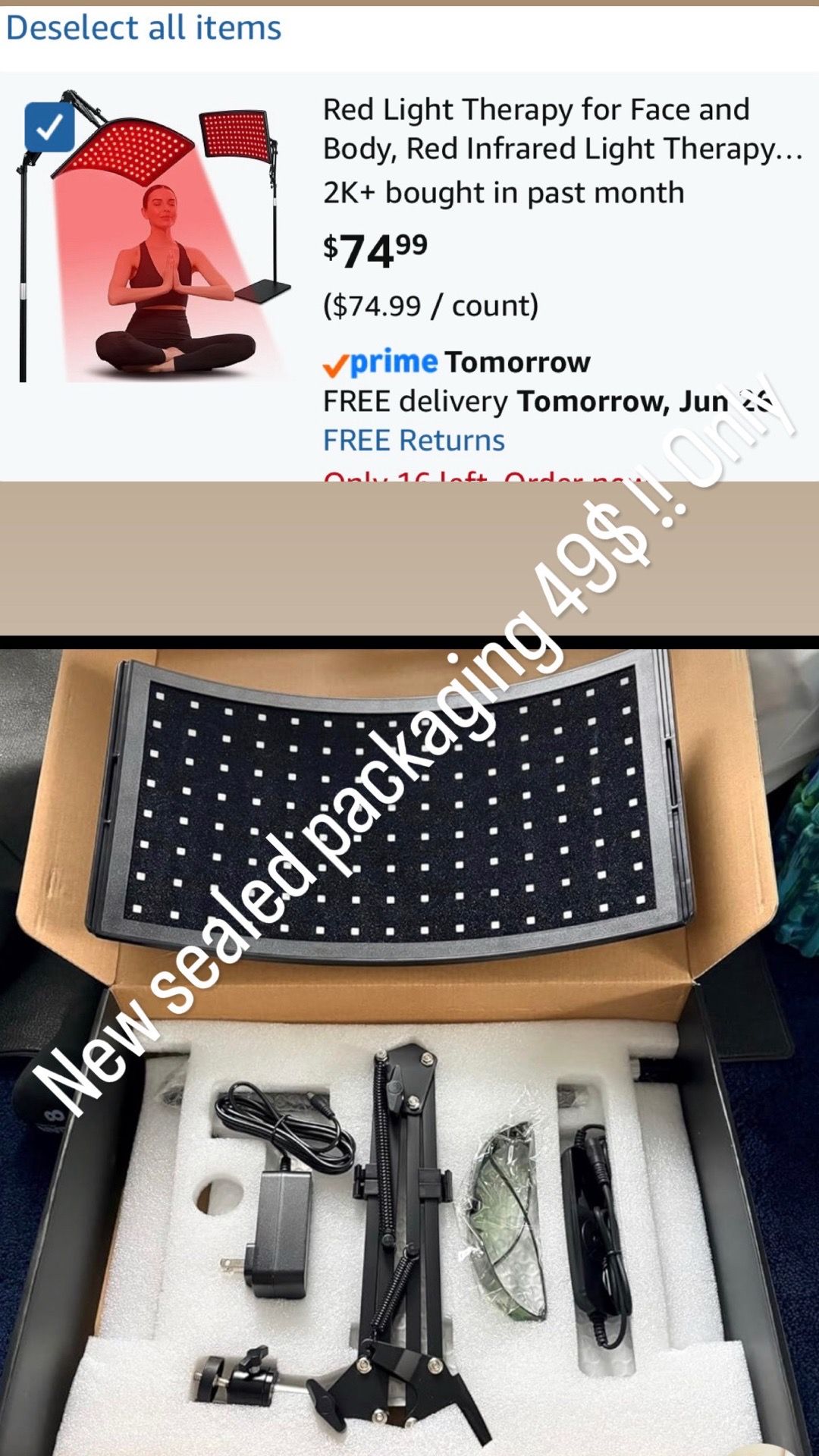 Red Light Therapy Lamp with Stand - Face and Body - photo 2