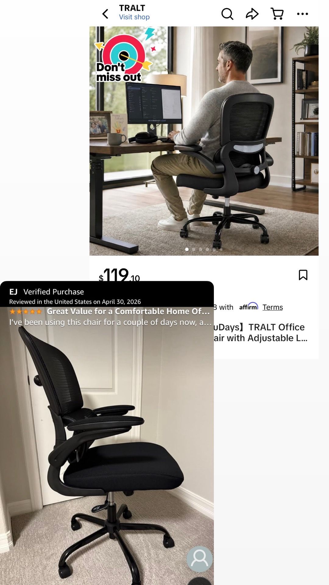 Ergonomic Mesh Office Chair with Adjustable Lumbar Support - photo 3