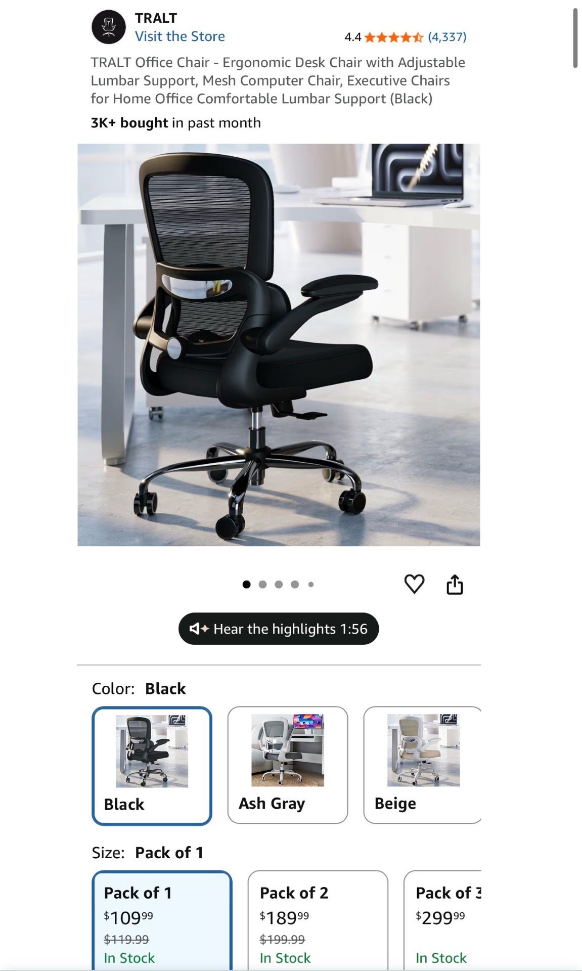 Ergonomic Mesh Office Chair with Adjustable Lumbar Support - photo 5
