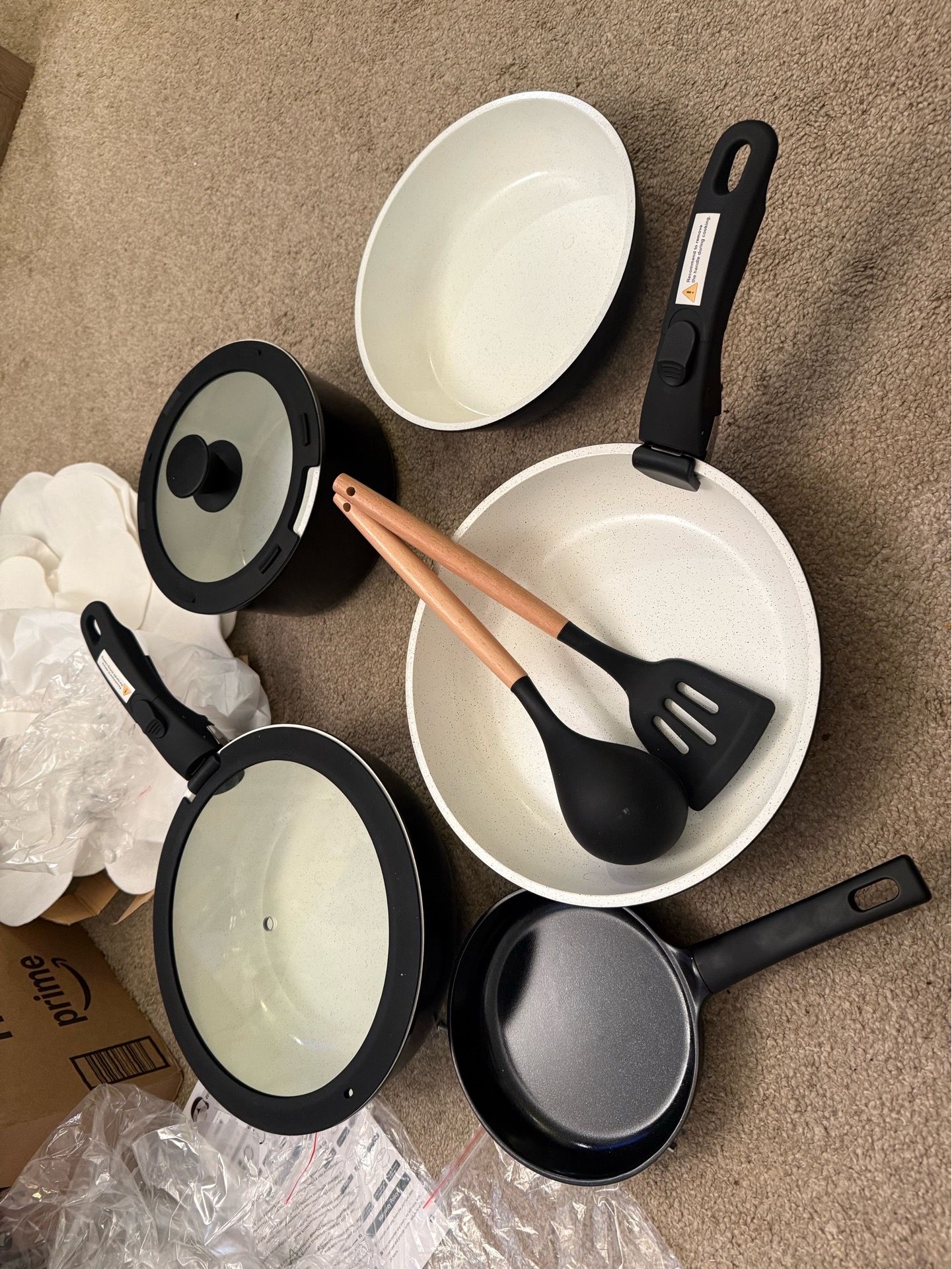 Ceramic Cookware Set with Removable Handles