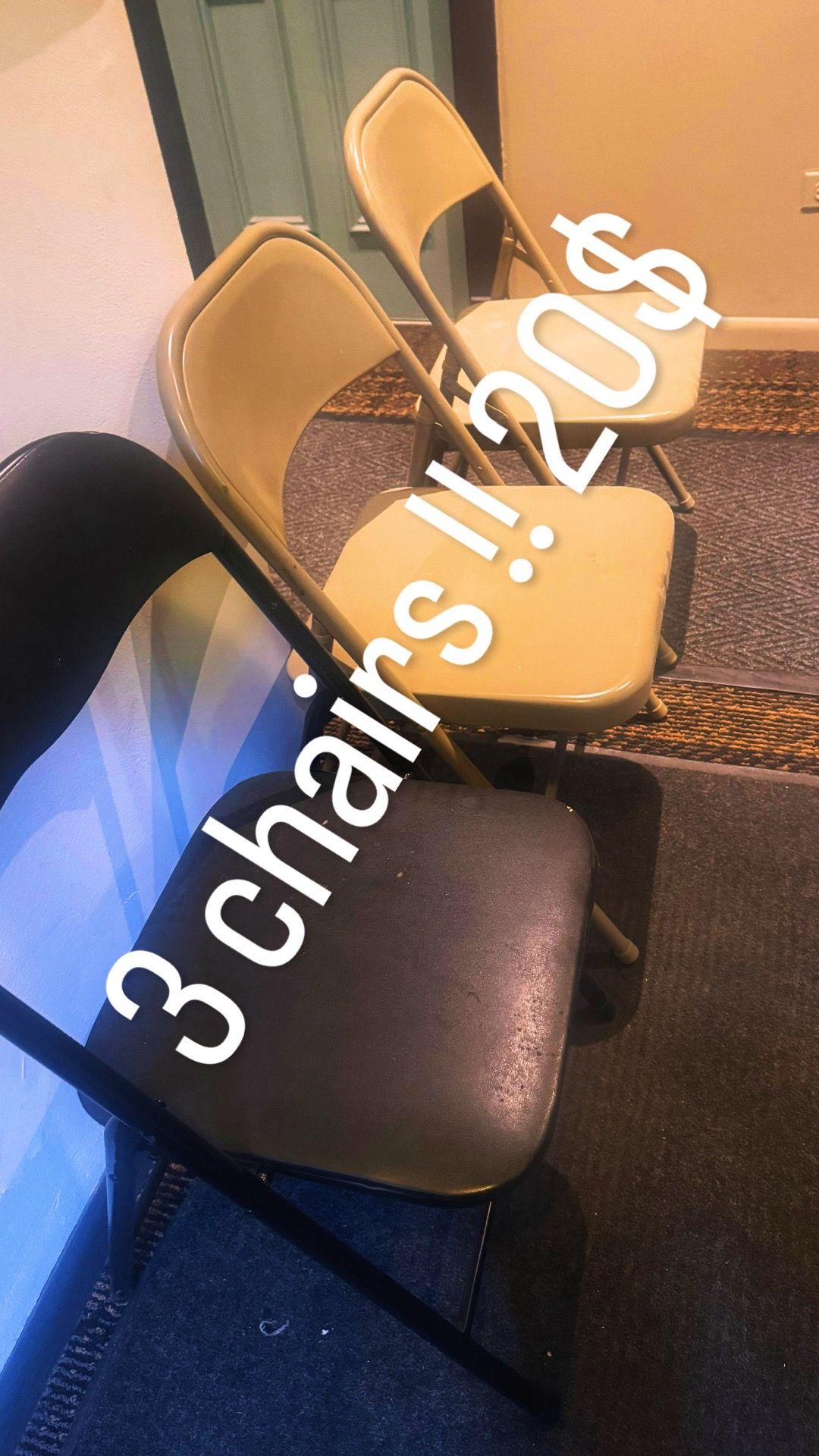 3 SmartFold All-Steel Folding Chairs - Beige