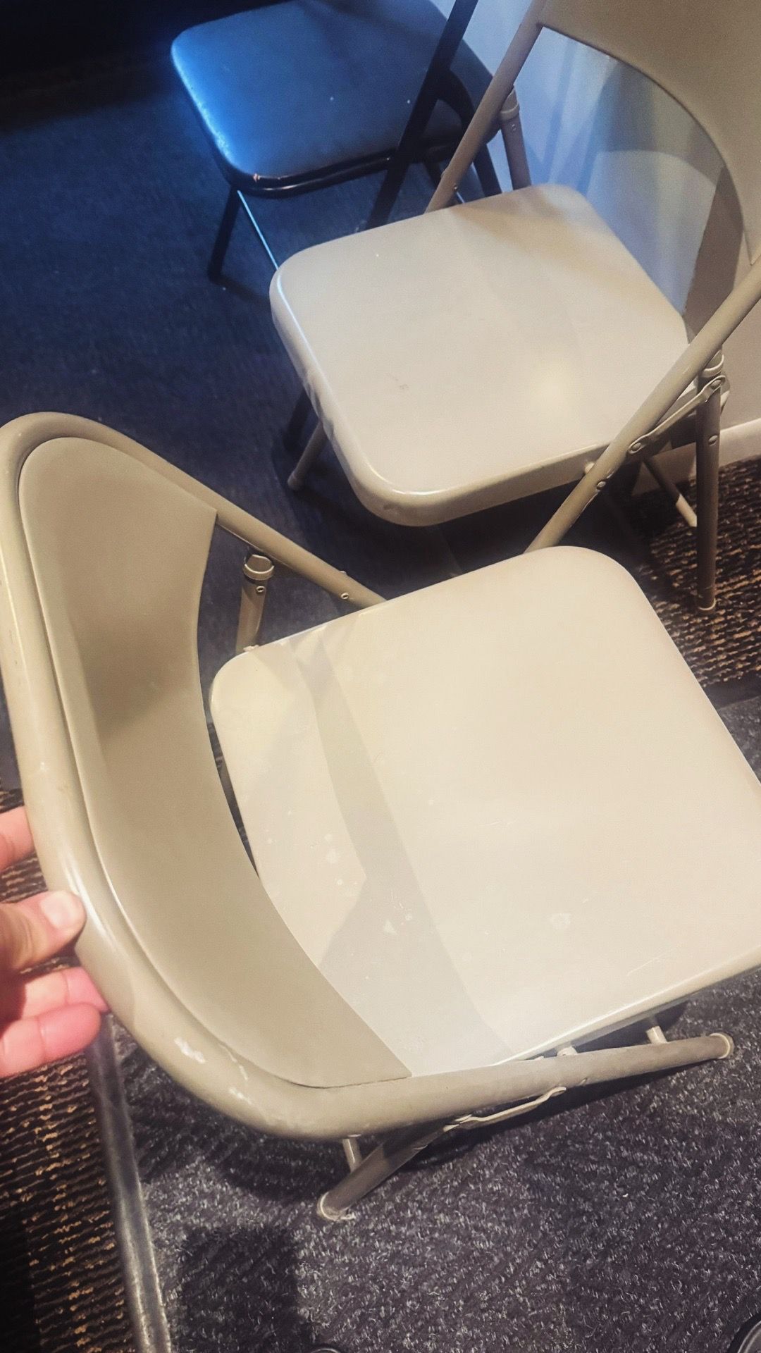 3 SmartFold All-Steel Folding Chairs - Beige - photo 2