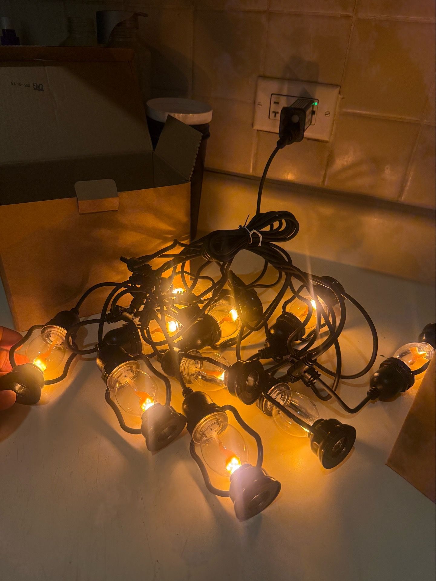 21FT Flame Outdoor String Lights with 10 Flickering Bulbs - photo 5
