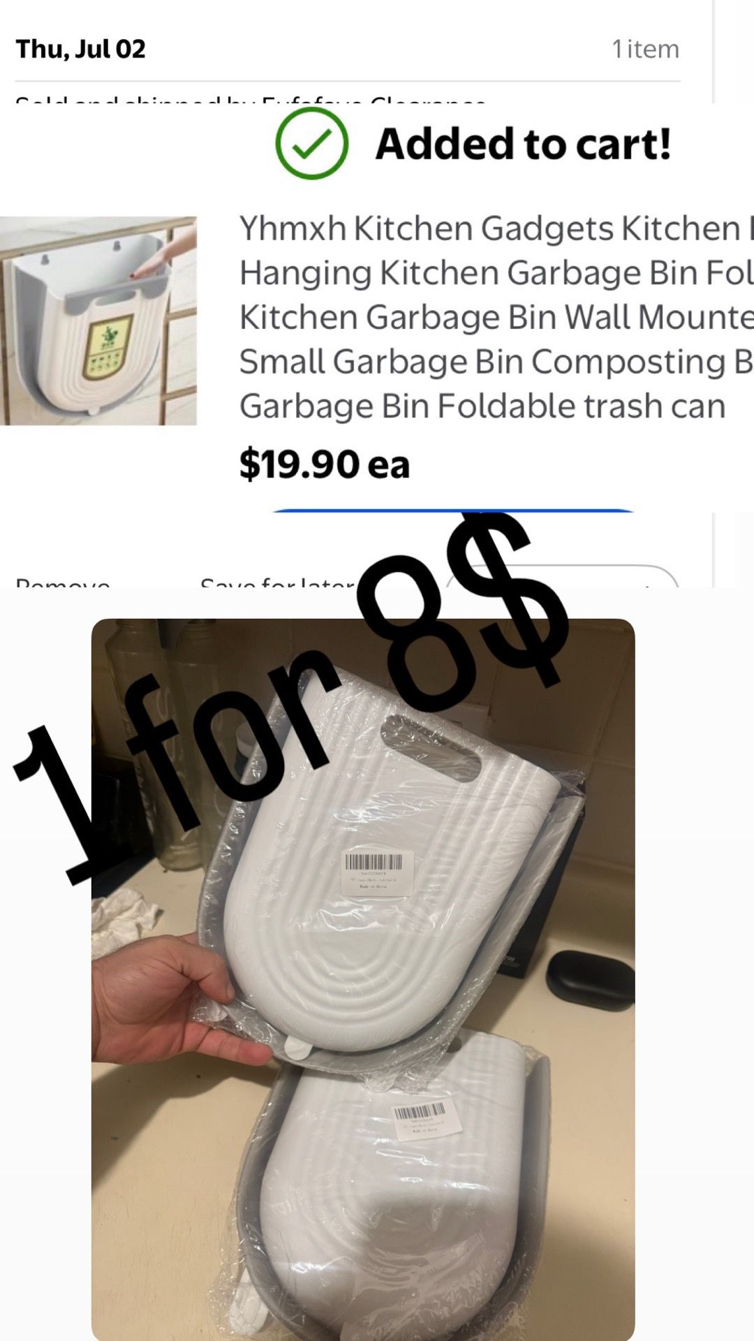 Hanging Kitchen Trash Can Collapsible Foldable Compost Bin