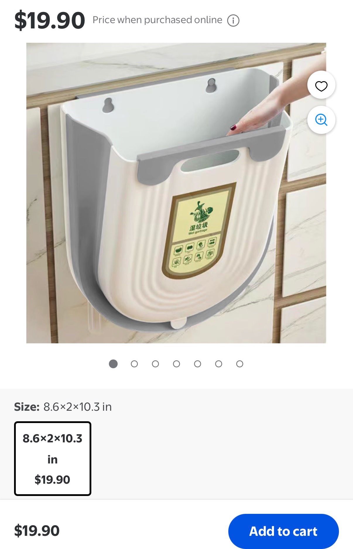 Hanging Kitchen Trash Can Collapsible Foldable Compost Bin - photo 3