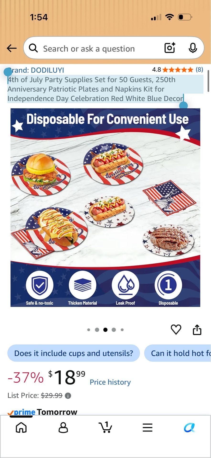 4th of July Party Supplies Set for 50 Guests - photo 5