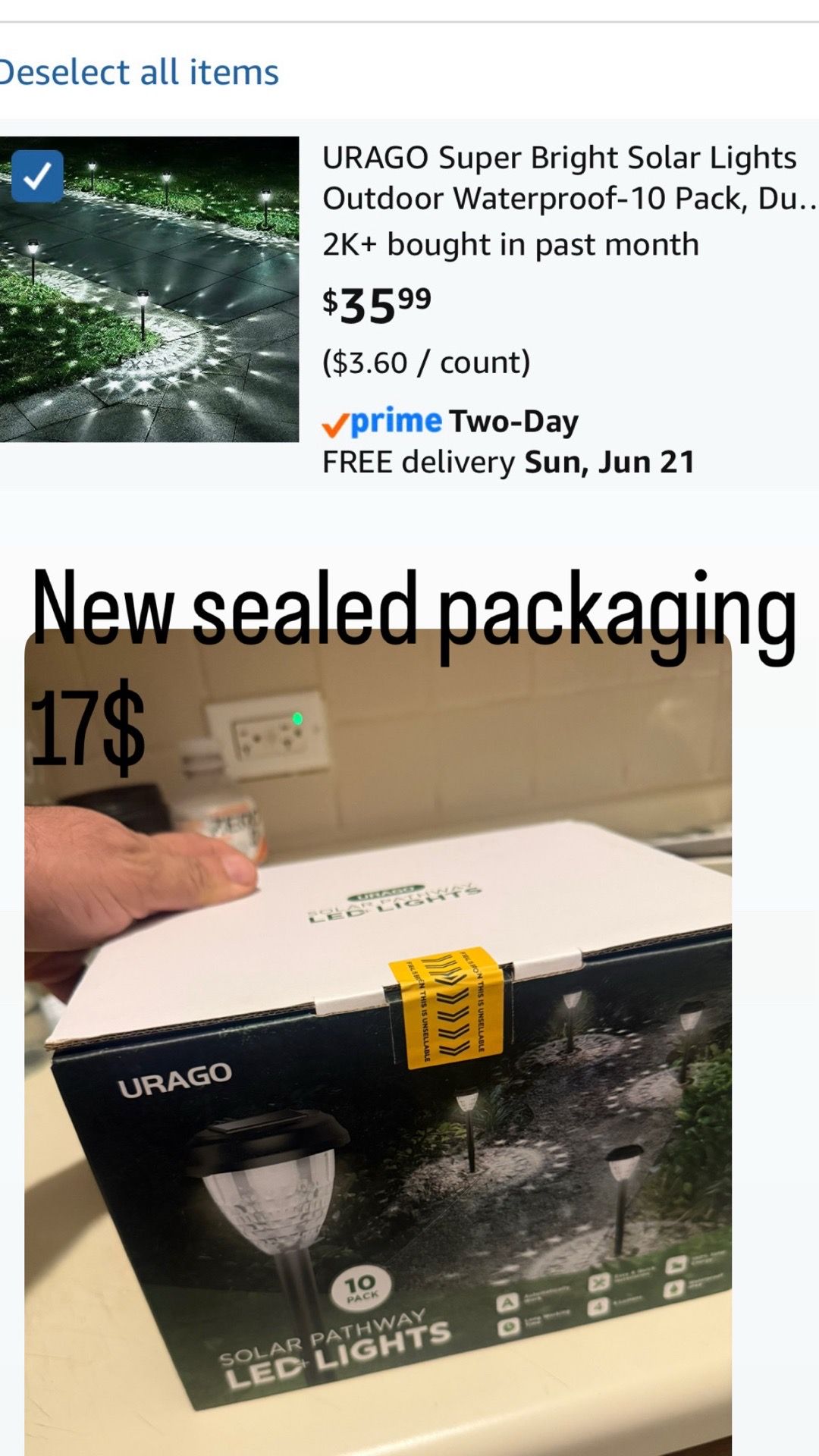 10 Pack Super Bright Waterproof Solar Pathway Lights
