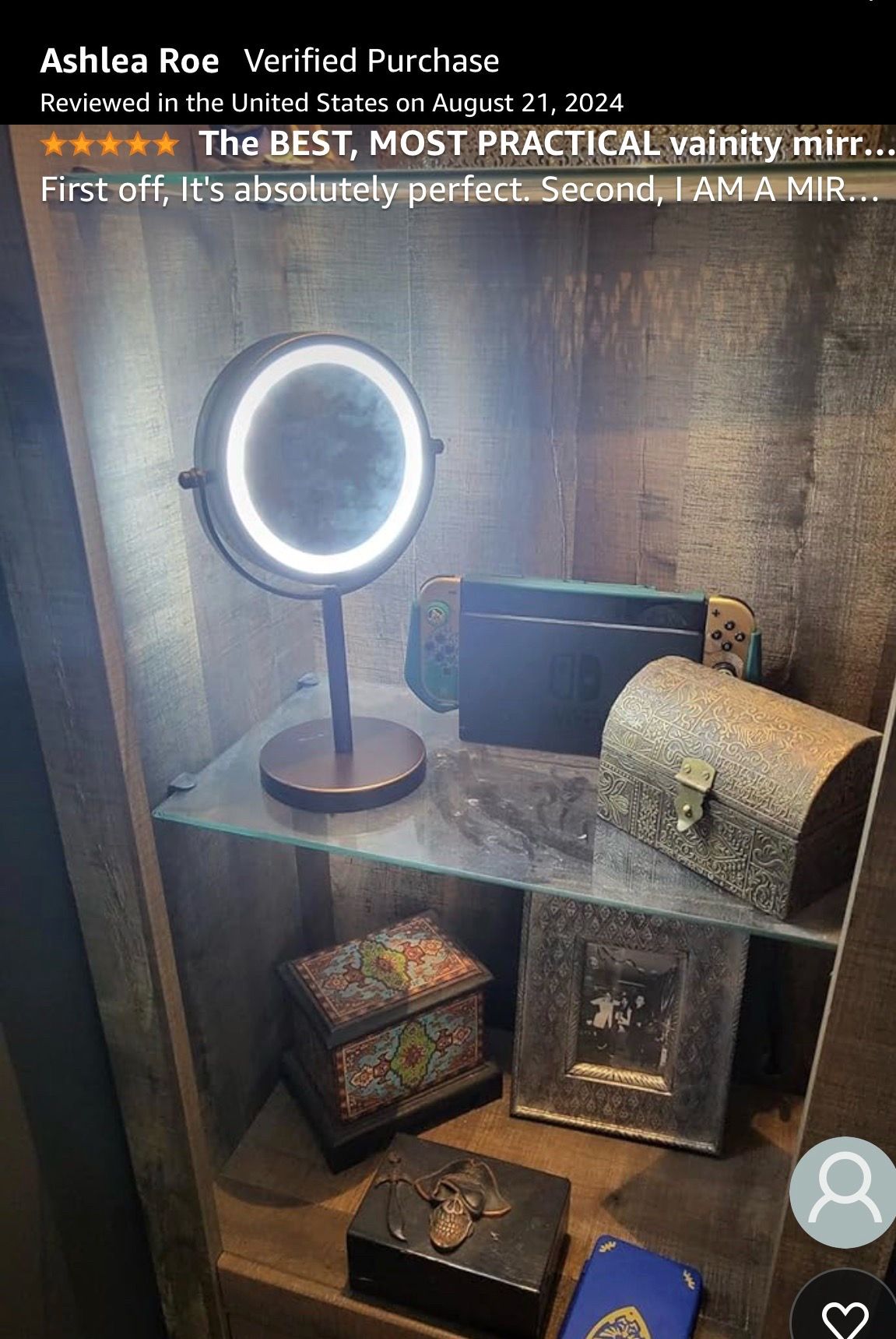 Lighted Makeup Mirror 1X/7X Magnification Cordless Vanity