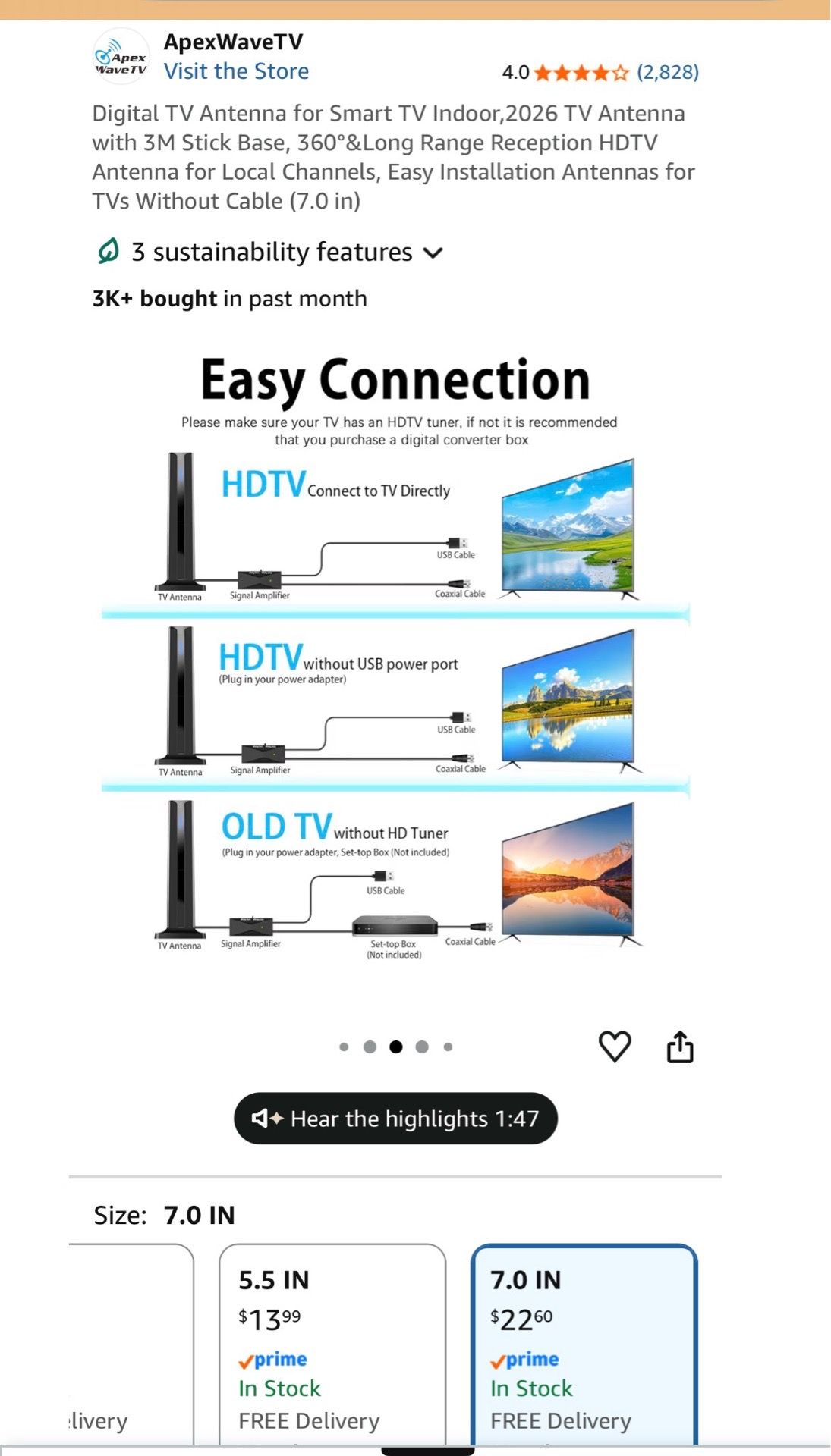 Digital Antenna for Smart TV Indoor, 2026 HD Antennas - photo 4