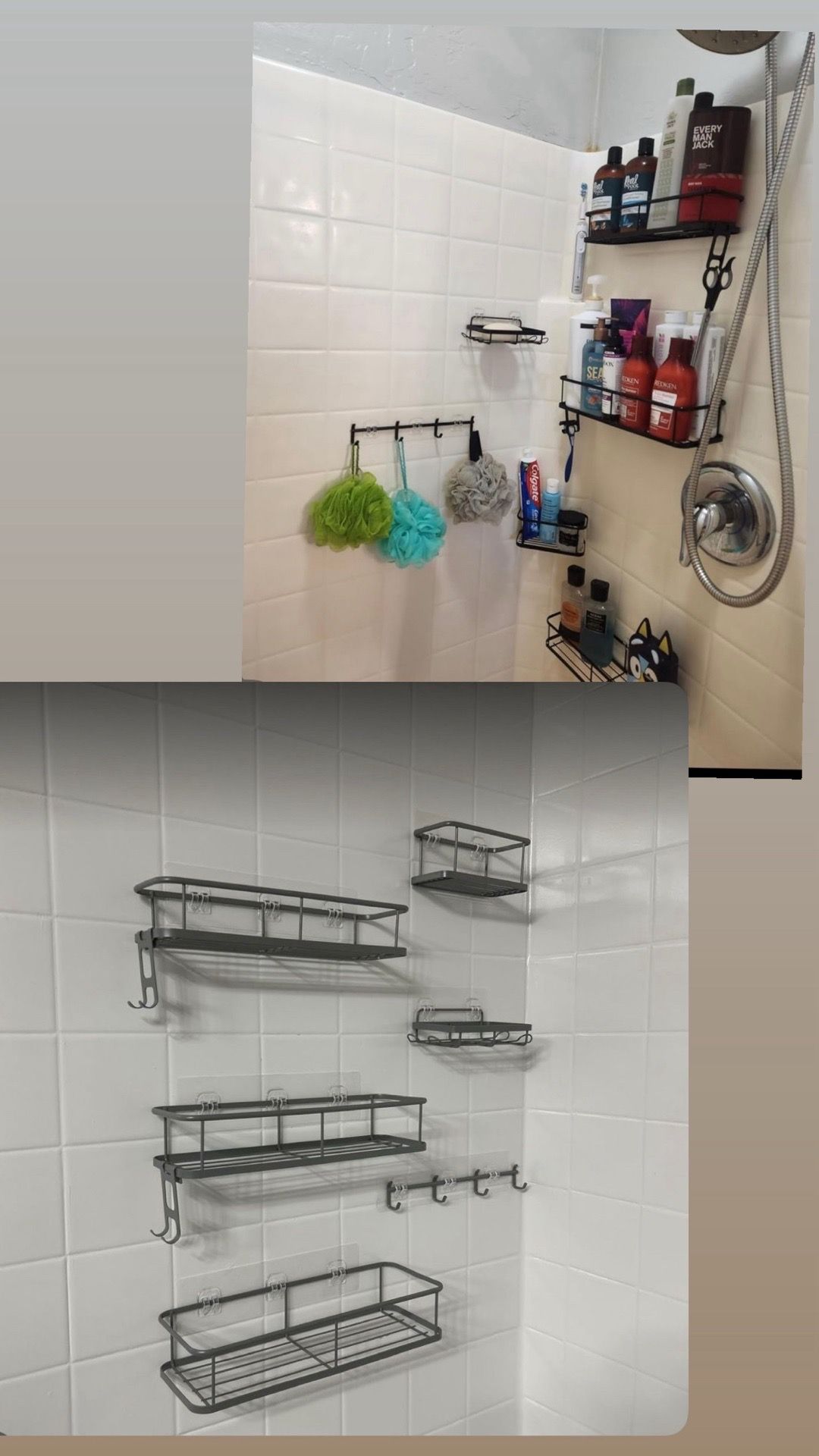 6pcs Stainless Steel Shower Caddy Organizer, No Drill - photo 3
