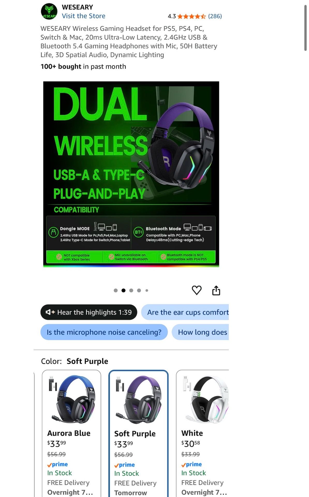 Wireless Gaming Headset for PS5, PS4, PC, Switch & Mac - photo 4