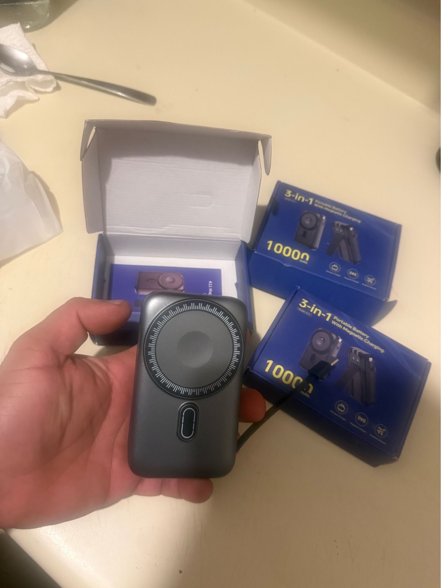 10000mAh 22.5W Portable Charger with Cables & AC Plug