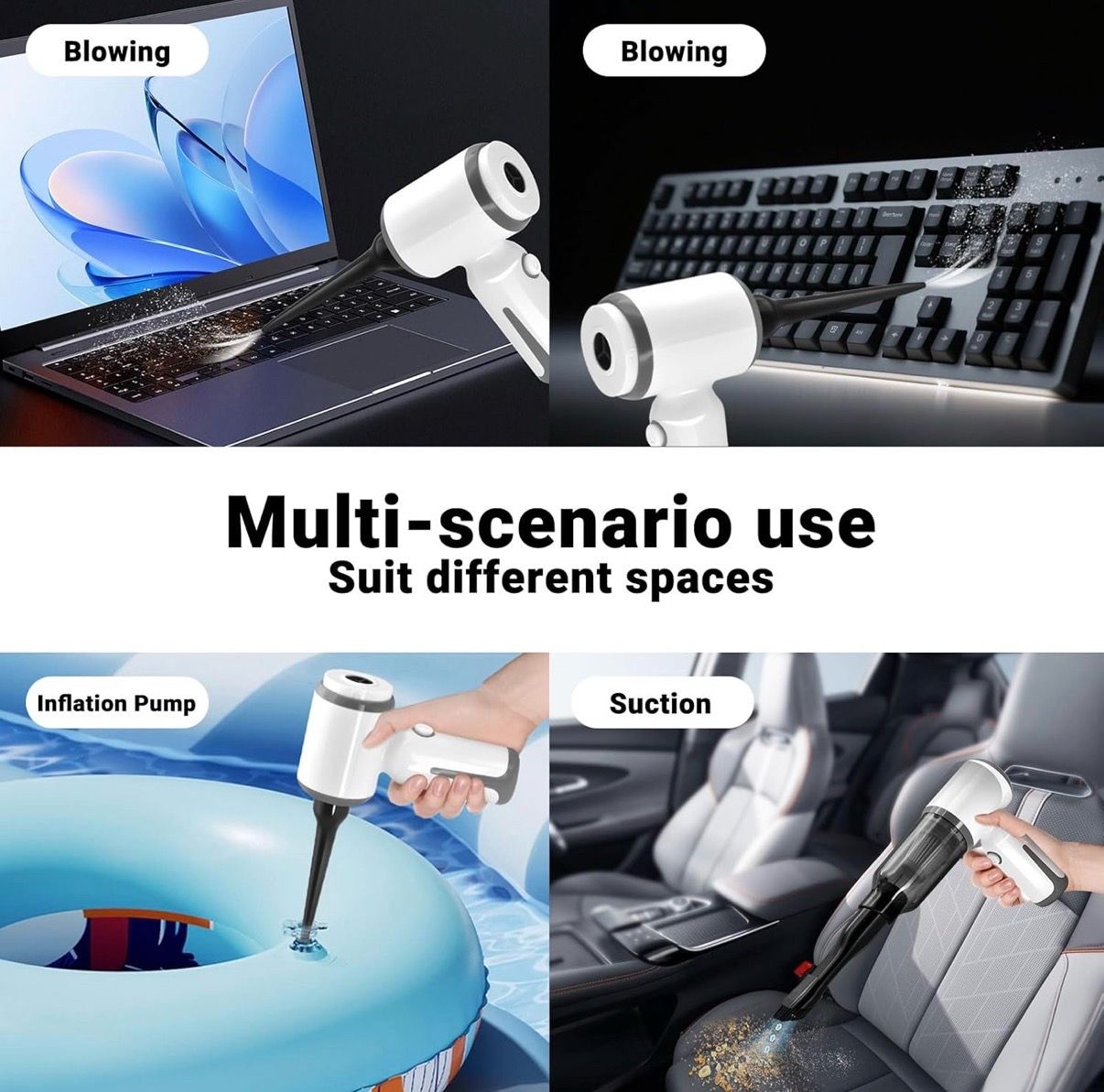 3-in-1 Cordless Car Vacuum & Air Duster Blower - photo 4