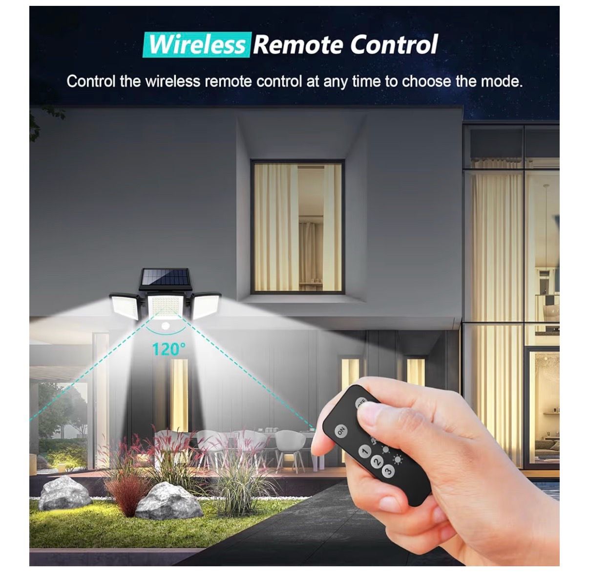2 Solar Outdoor Lights 3500 LM 280 LED Security Lights - photo 5