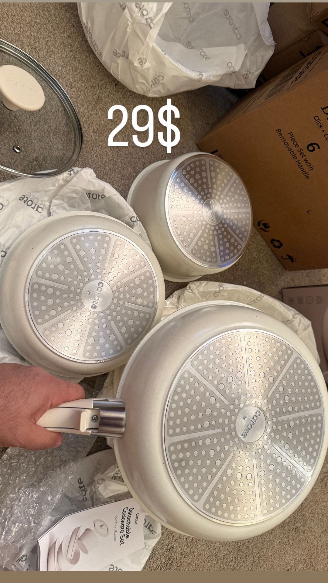 Nonstick Ceramic Cookware Set with Detachable Handle - photo 3
