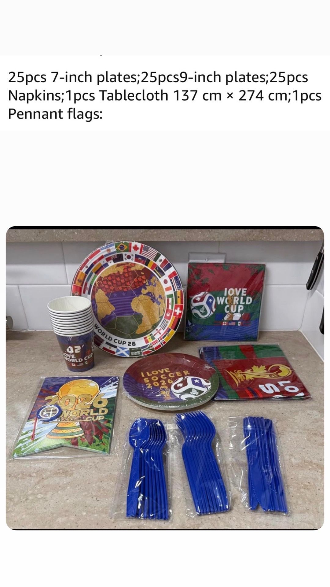 82 PCS Soccer Theme Party Supplies for World Cup 2026