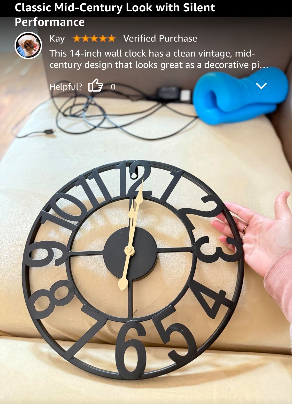 14 in Vintage Retro Mid Century Decorative Metal Wall Clock - photo 5