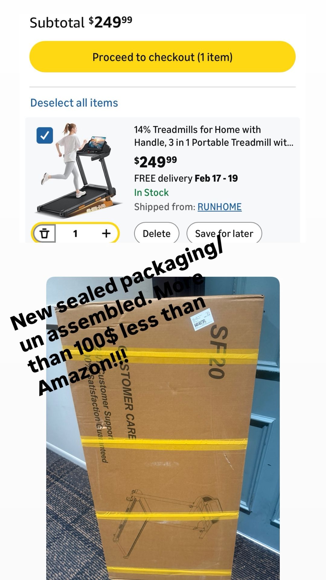3 in 1 Foldable Treadmill with Incline, 400LBS Capacity
