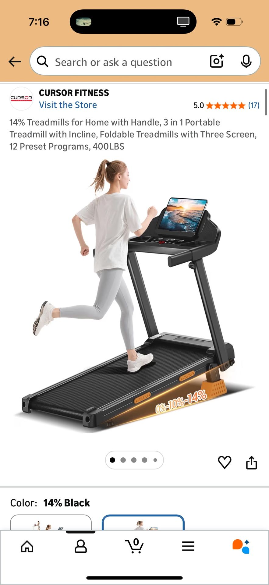 3 in 1 Foldable Treadmill with Incline, 400LBS Capacity - photo 2