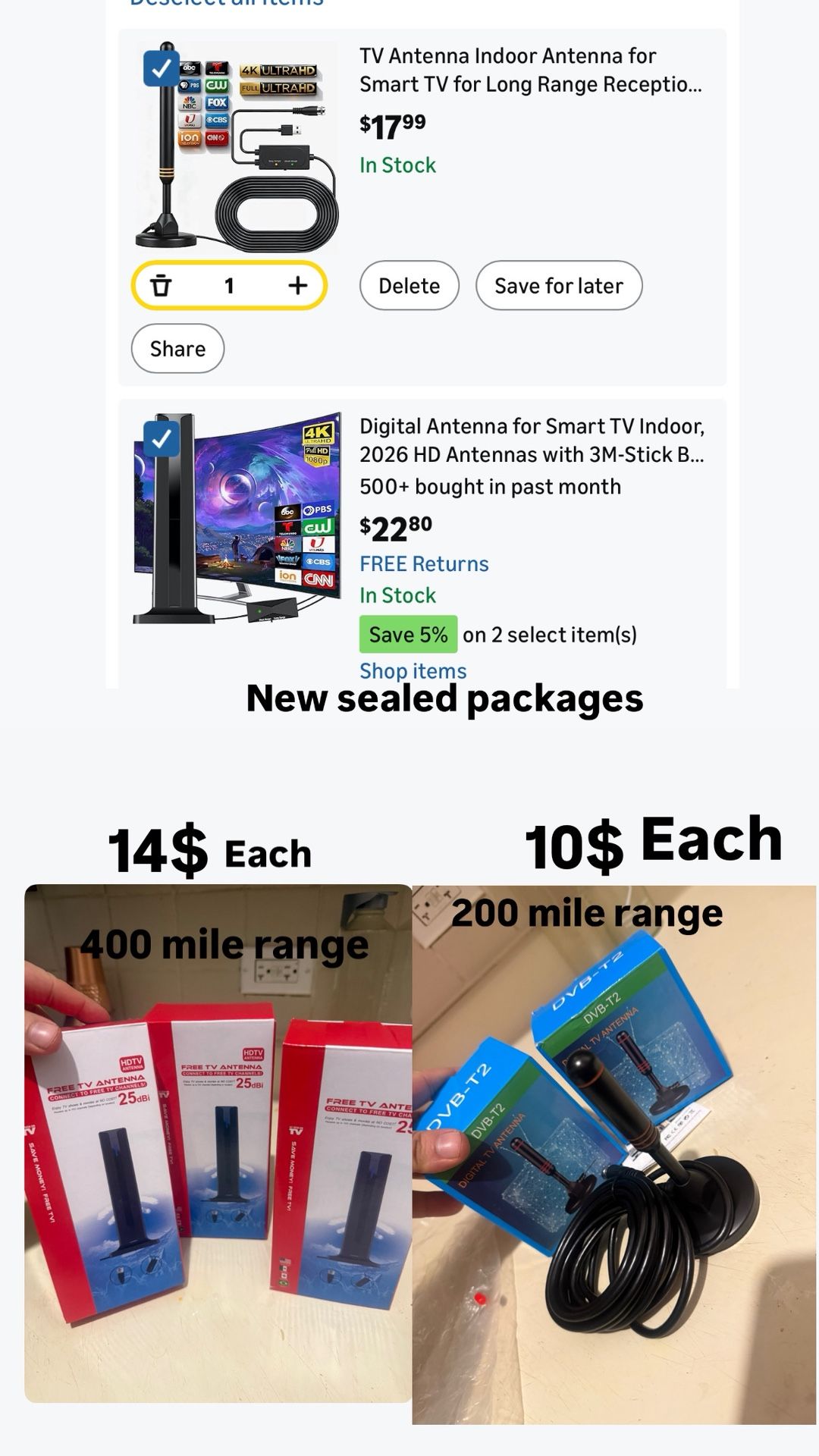 Digital Antenna for Smart TV Indoor 4K 1080p - photo 3