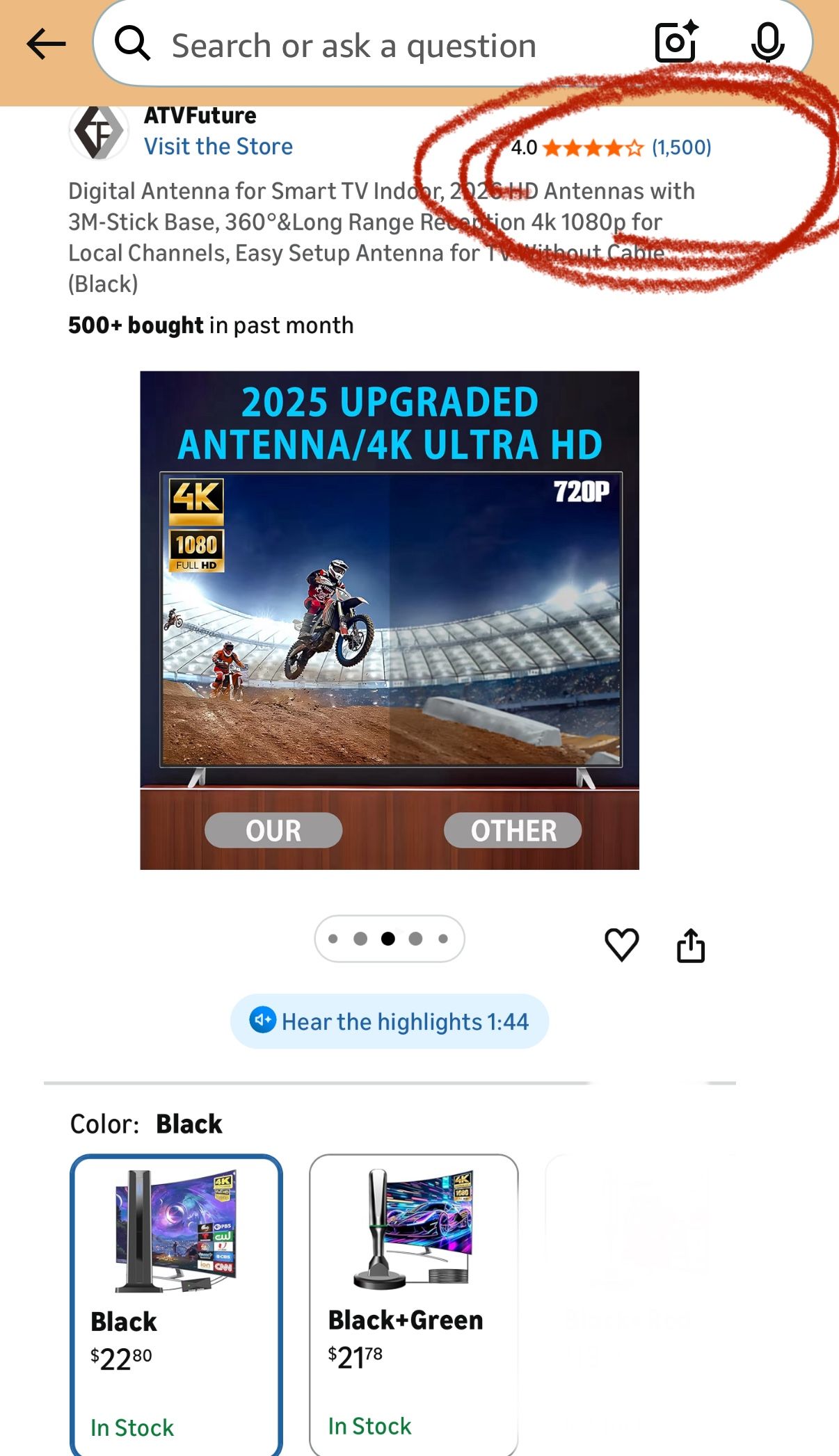 Digital Antenna for Smart TV Indoor 4K 1080p - photo 4