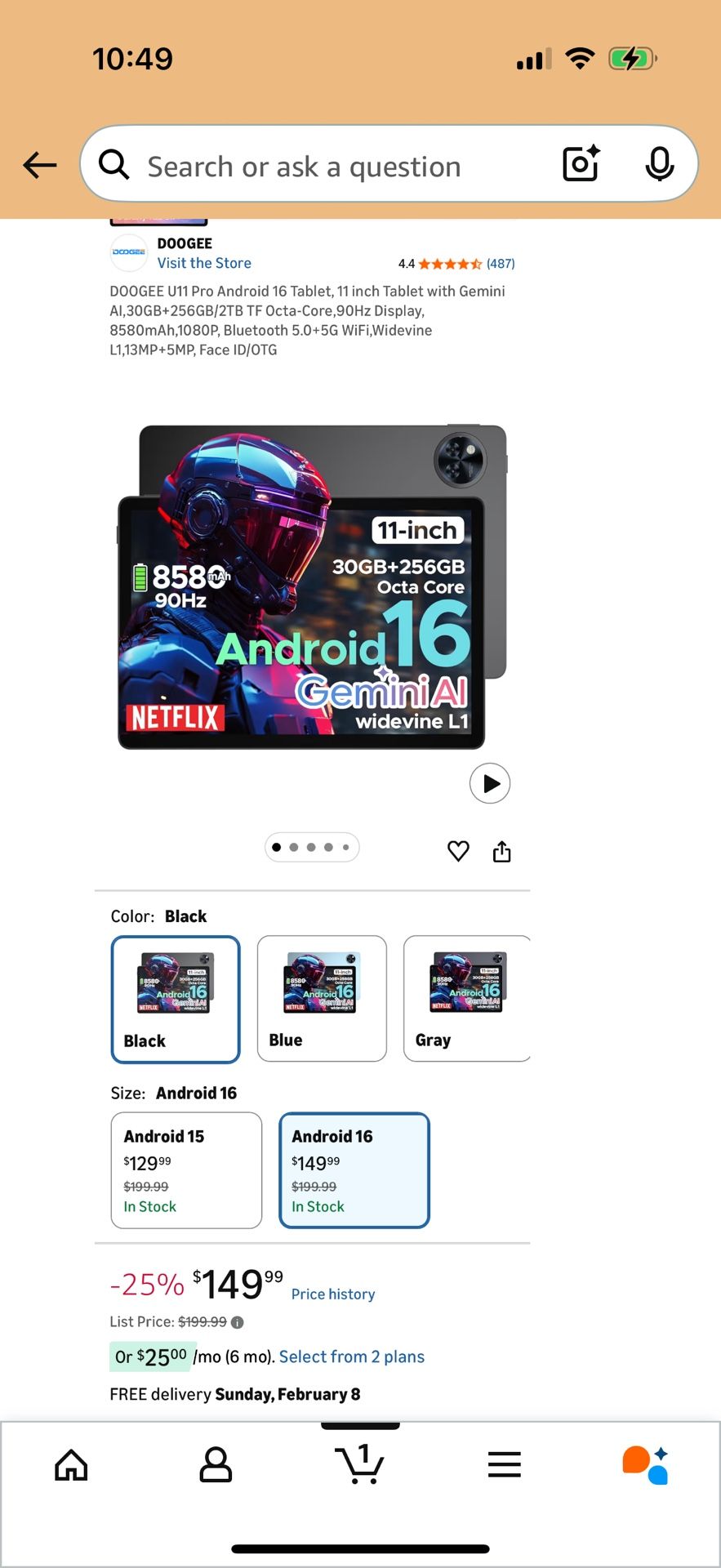 Pro Android 16 Tablet 11-inch 30GB+256GB Octa-Core - photo 3
