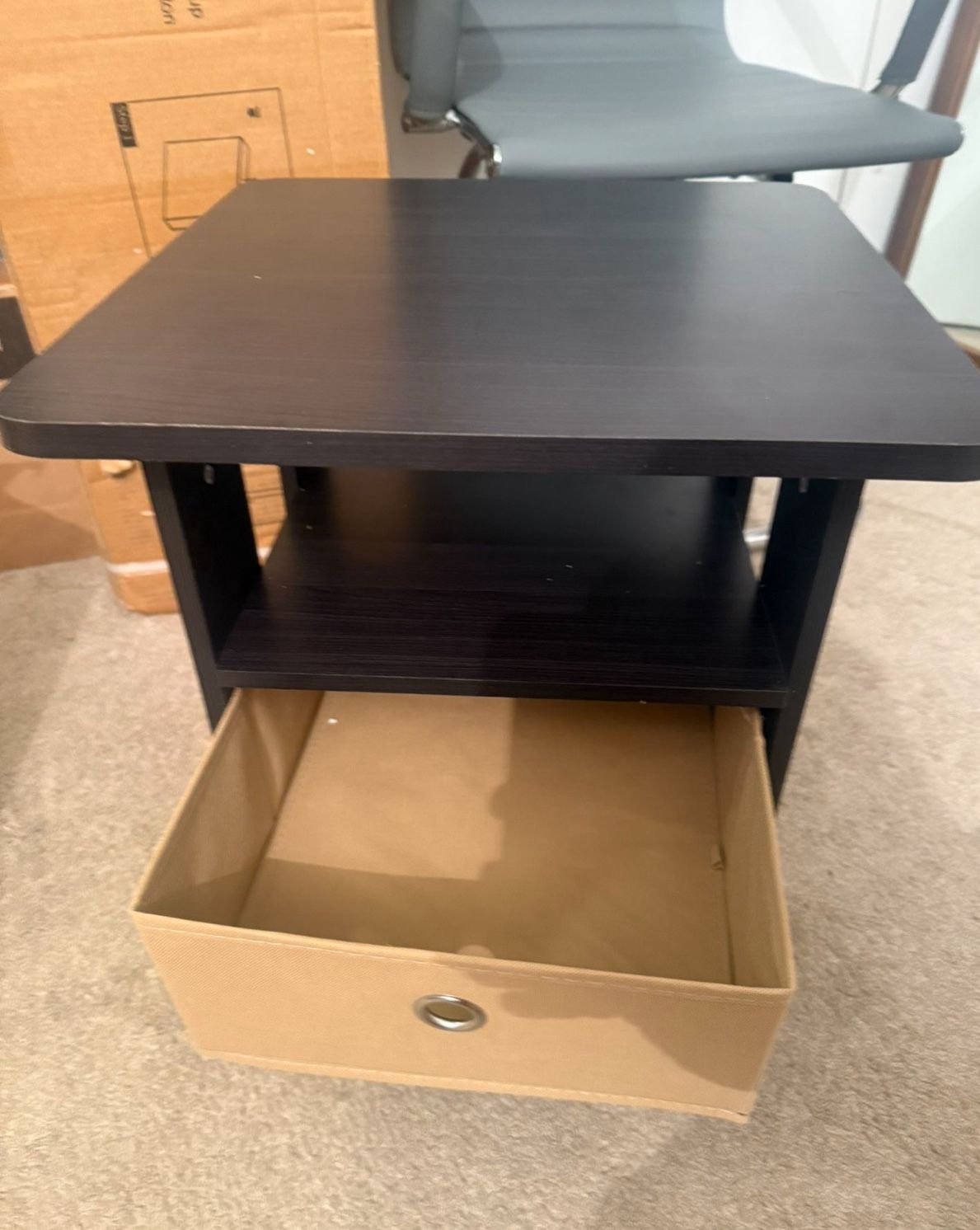 Side Table, End Table, Night Stand with Storage, Espresso - photo 4