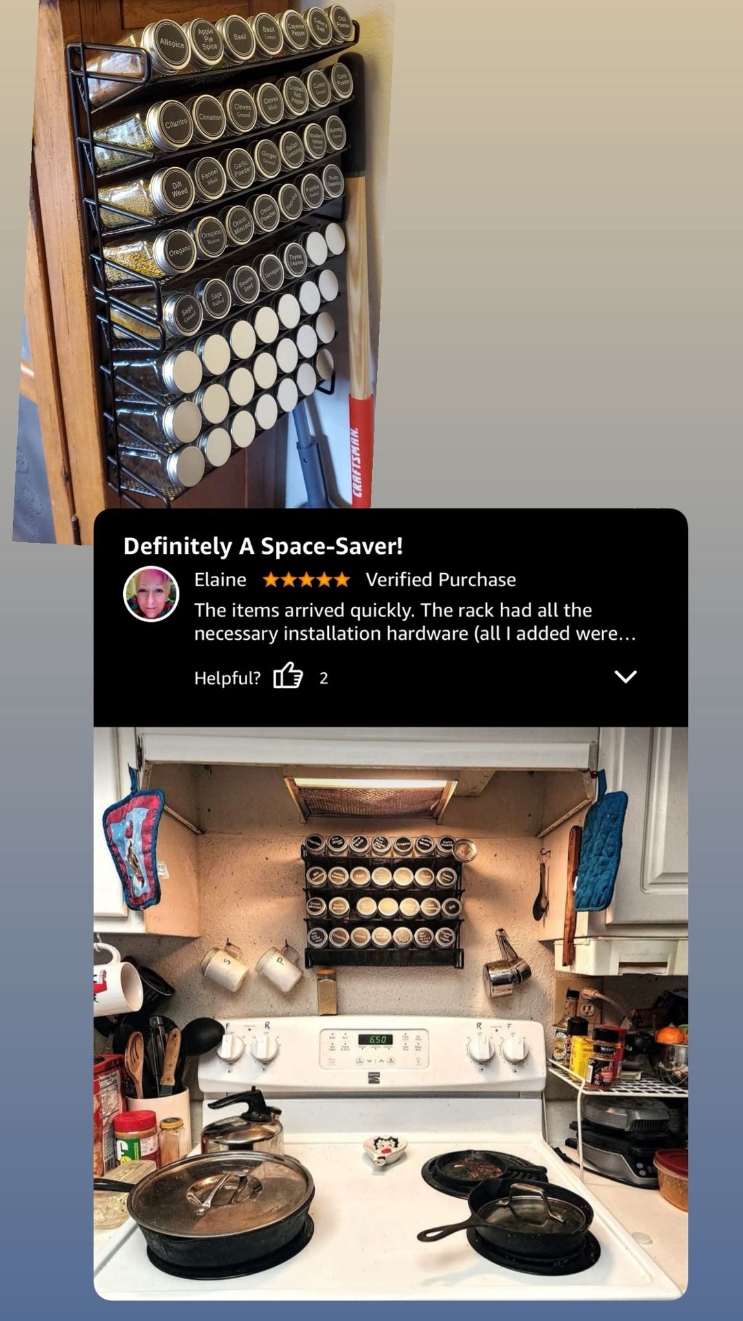 SpaceAid Spice Rack Organizer with 28 Spice Jars - photo 3