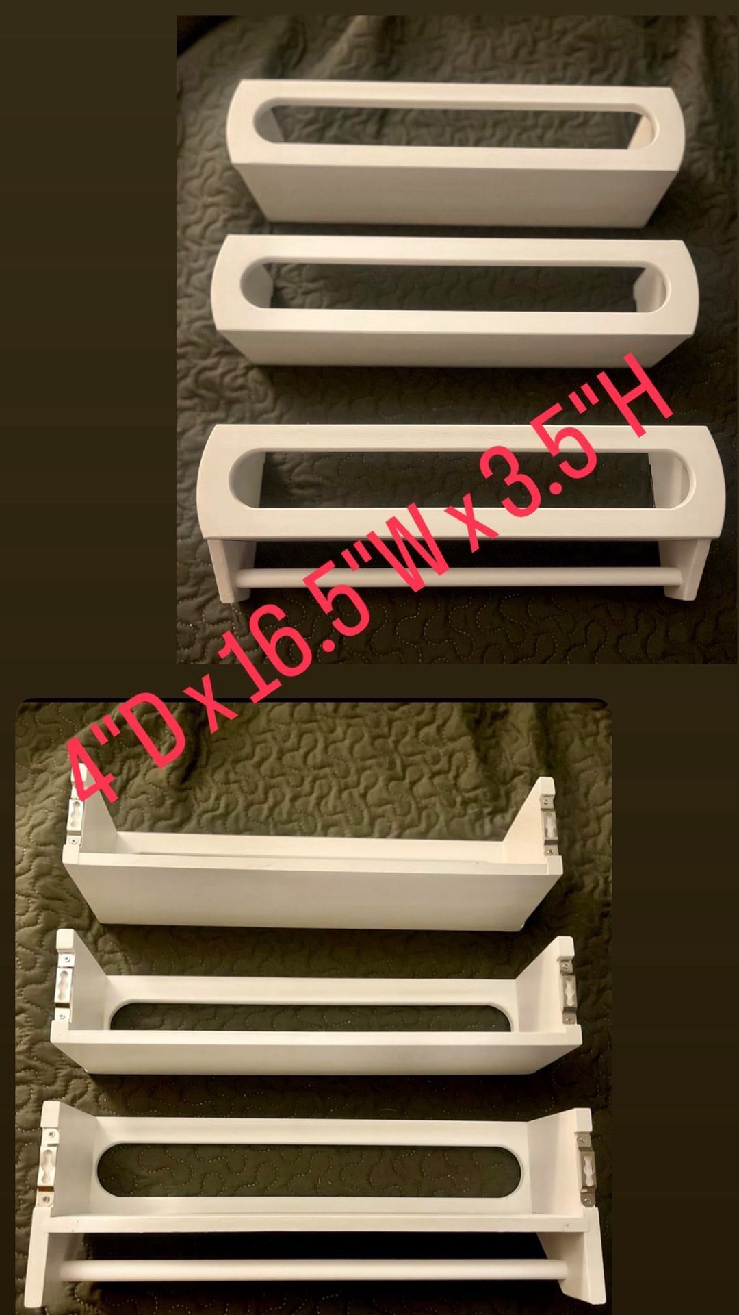 Floating Shelves for Wall, Premium Bamboo Wood, Set of 3 - photo 2