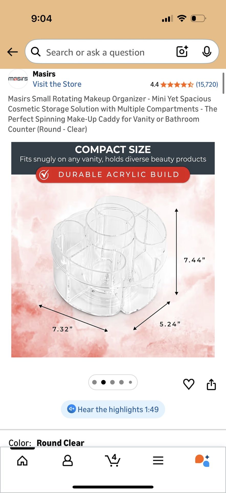 Rotating Makeup Organizer - Mini Cosmetic Storage - photo 2