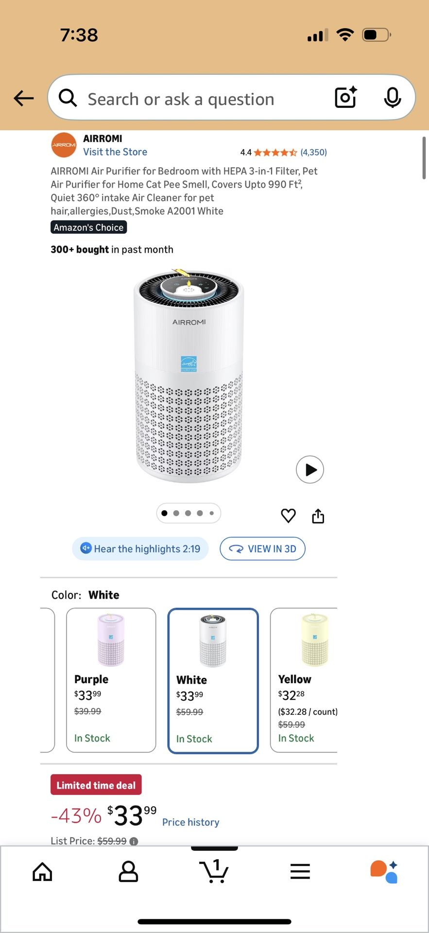 Air Purifier for Bedroom with HEPA Filter & Sleep Mode - photo 3