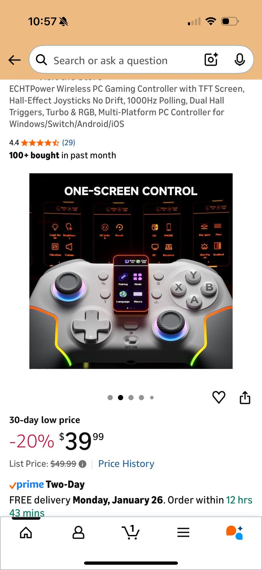 Wireless PC Gaming Controller with TFT Screen & Hall-Effect - photo 4