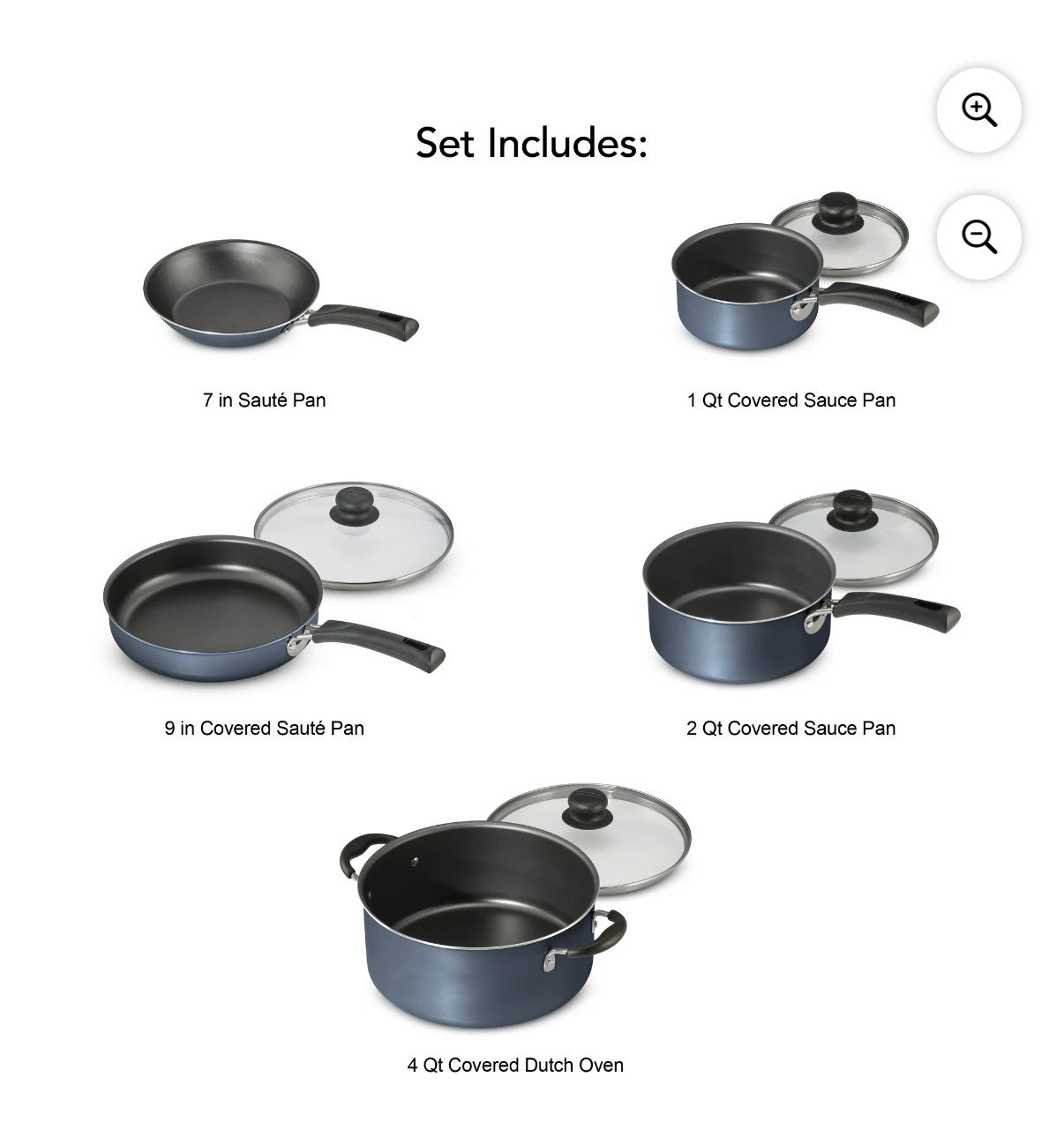 9-Piece Non-stick Cookware Set, Red - photo 4