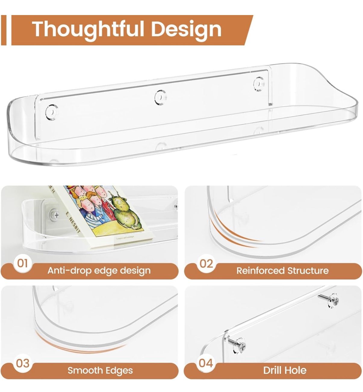 SpaceWhisper Floating Shelves 2-Pack 15" Wall Shelves - photo 5
