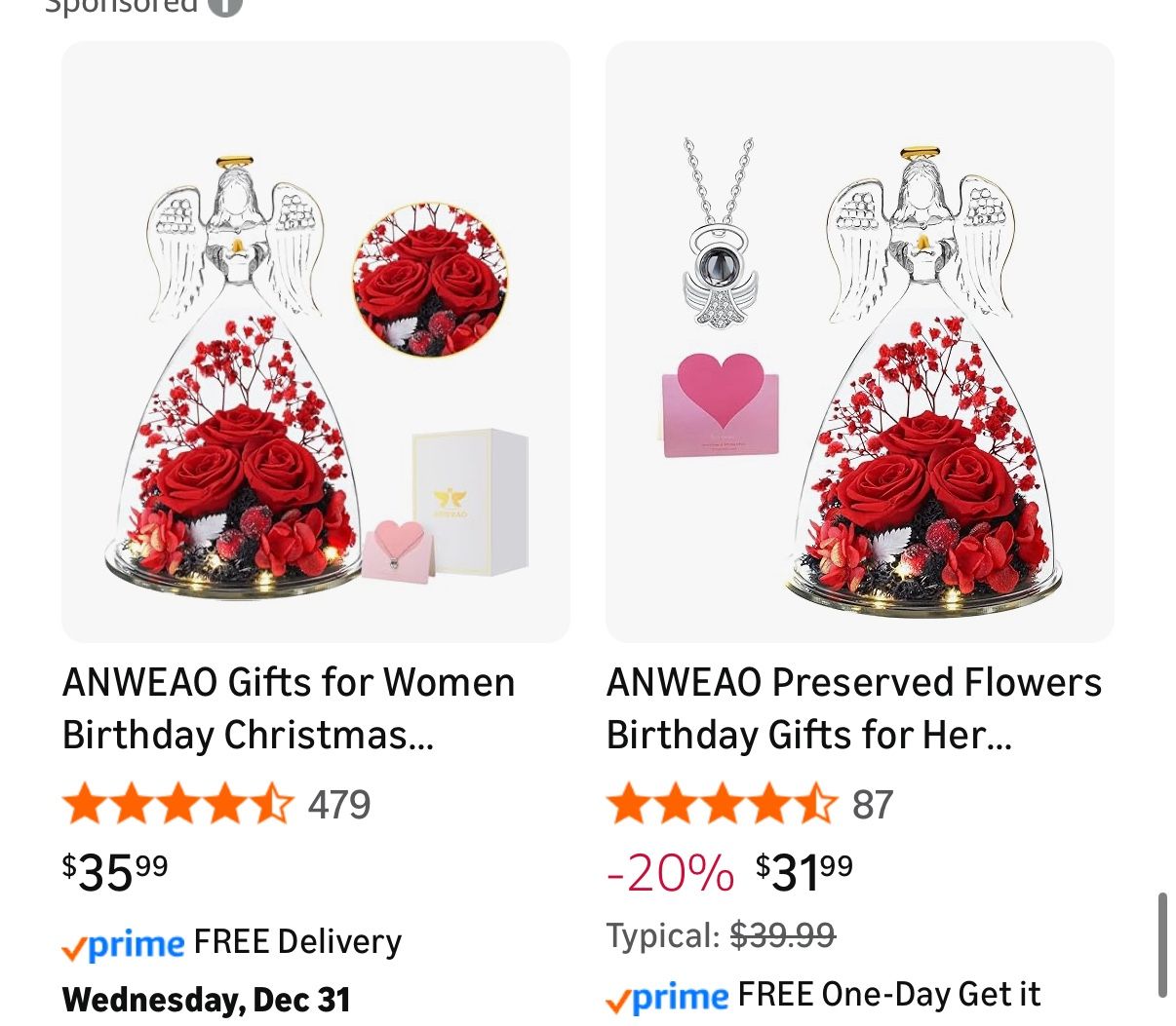 Preserved Rose in Glass Angel Figurine with Lights - photo 5