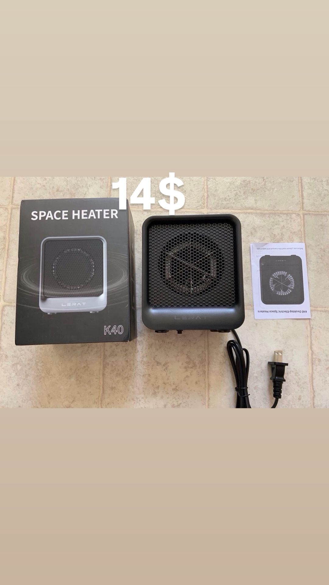 Portable Mini Space Heater, 500W Fast Heating Desk Heater - photo 2